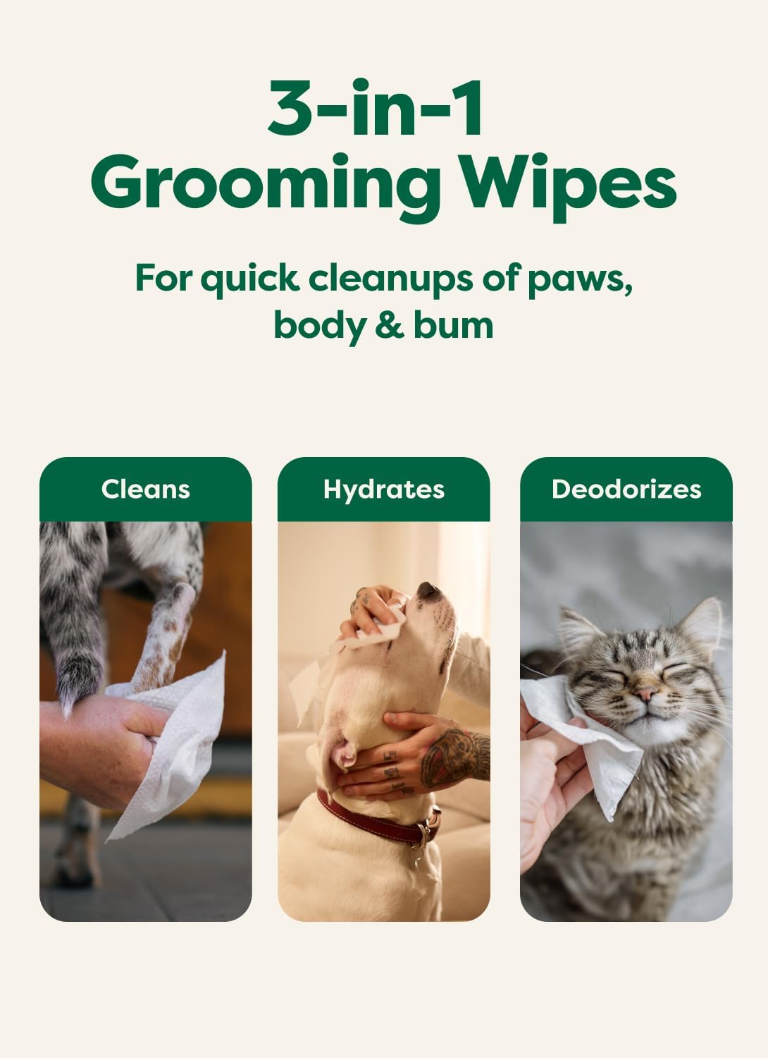Earth Rated Dog Grooming Wipes (100 Count)