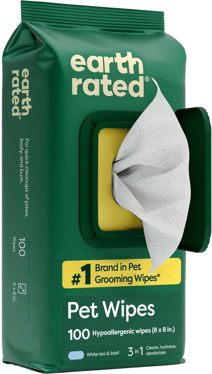 Earth Rated Dog Grooming Wipes (100 Count)