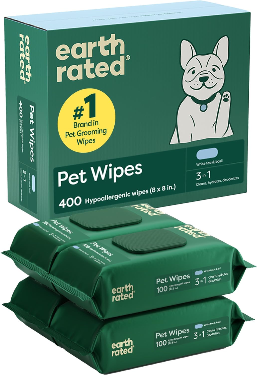 Earth Rated Dog Grooming Wipes (100 Count)