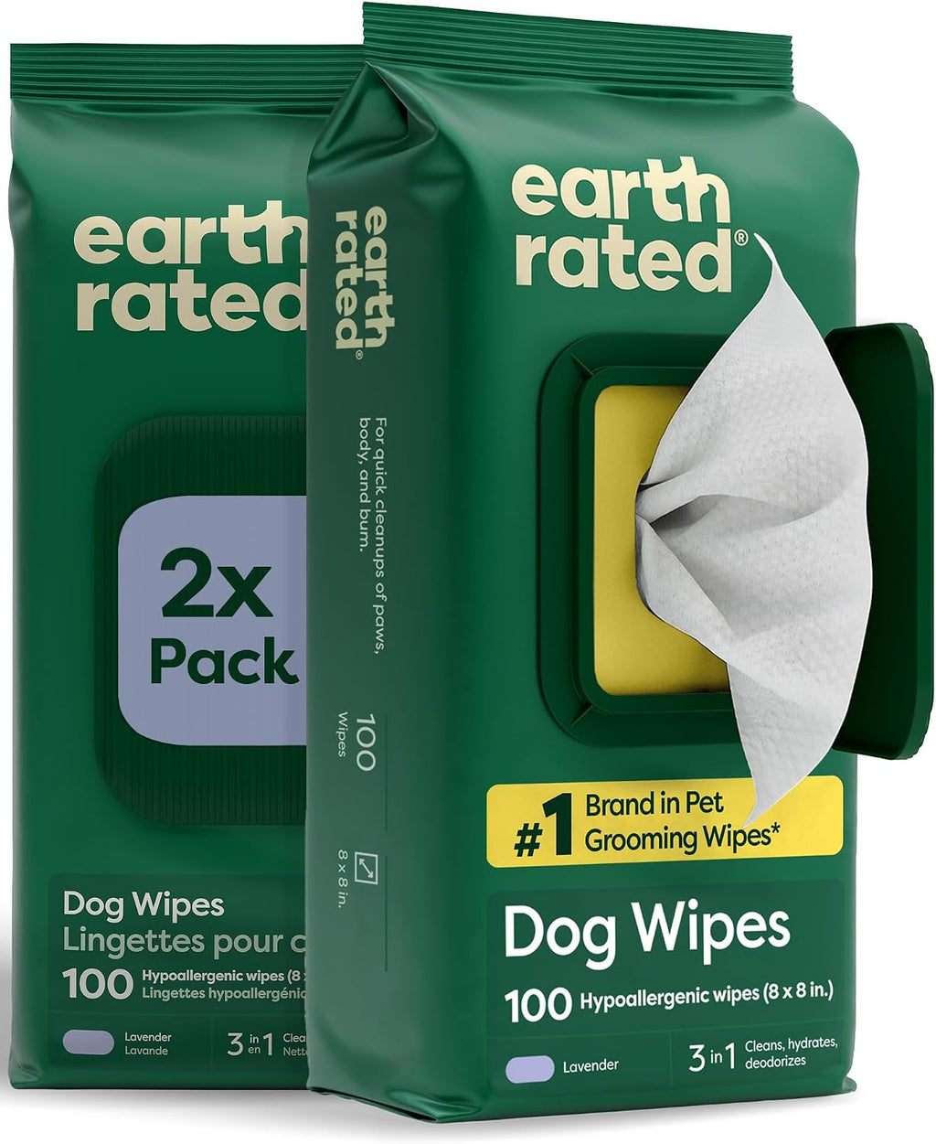 Earth Rated Dog Grooming Wipes (100 Count)