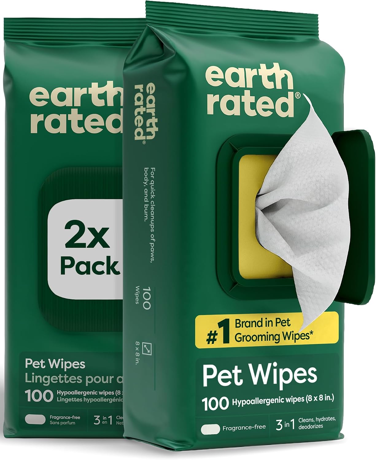 Earth Rated Dog Grooming Wipes (100 Count)