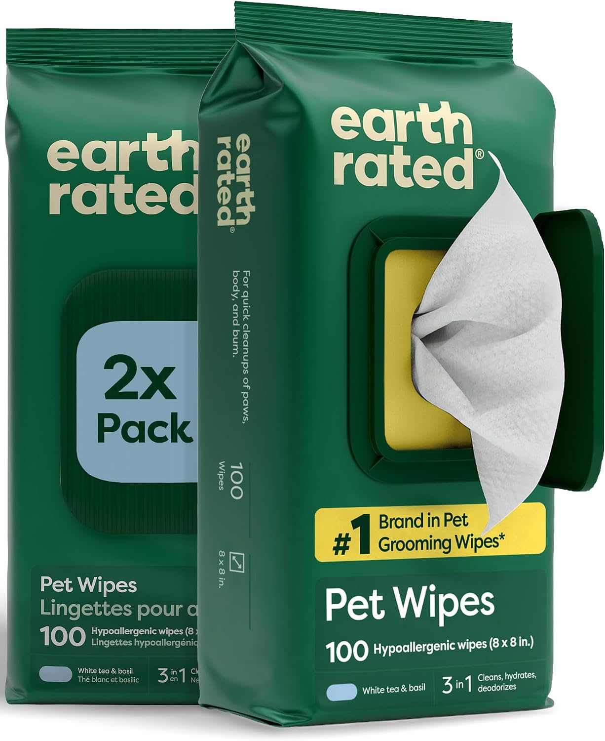 Earth Rated Dog Grooming Wipes (100 Count)